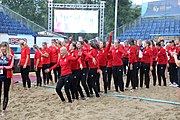 Deutsch: Beachhandball Europameisterschaften 2019 (Beach handball Euro); Tag 6: 7. Juli 2019 – Siegerehrungen English: Beach handball Euro; Day 6: 7 July 2019 – Medal ceremony