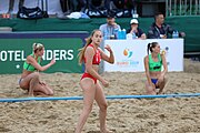 Deutsch: Beachhandball Europameisterschaften 2019 (Beach handball Euro); Tag 4: 5. Juli 2019 – Frauen, Viertelfinale, Kroatien-Ukraine 2:0 (21:20, 21:18) English: Beach handball Euro; Day 4: 5 July 2019 – Quarter Final Women – Croatia-Ukraine 2:0 (21:20, 21:18)