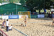 Deutsch: Beachhandball Europameisterschaften 2019 (Beach handball Euro); Tag 4: 5. Juli 2019 – Frauen, Viertelfinale, Niederlande-Griechenland 2:1 (25:12, 18:24, 7:6) English: Beach handball Euro; Day 4: 5 July 2019 – Quarter Final Women – Netherlands-Greece 2:1 (25:12, 18:24, 7:6)