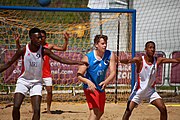 Deutsch: Beachhandball bei den Olympischen Jugendspielen 2018; Tag 4, 10. Oktober 2018; Jungs, Vorrunde, Gruppe B - Mauritius-Kroatien 0:2 English: Beach handball at the 2018 Summer Youth Olympics at 10 October 2018 – Boys Preliminary Round Group B‎ – Mauritius-Croatia 0:2