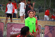 Deutsch: Beachhandball bei den Olympischen Jugendspielen 2018; Tag 5, 10. November 2018; Mädchen, Platzierungsrunde - Mauritius-Venezuela 0:2 English: Beach handball at the 2018 Summer Youth Olympics at 11 October 2018 – Girls Consolation Round – Mauritius-Venezuela 0:2