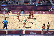 Deutsch: Beachhandball bei den Olympischen Jugendspielen 2018; Tag 4, 10. Oktober 2018; Mädchen, Vorrunde, Gruppe A - Ungarn-Chinese Taipei (Taiwan) 2:0 English: Beach handball at the 2018 Summer Youth Olympics at 10 October 2018 – Girls Preliminary Round Group A‎ – Hungary-Chinese Taipei 2:0