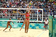 Deutsch: Beachvolleyball bei den Olympischen Jugendspielen 2018; Tag 11, 17. Oktober 2018; Mädchen, Finale – Italien (Claudia Scampoli & Nicol Bertozzi)- Russland (Maria Woronina & Maria Botscharow) 0:2 (19–21/19–21) English: Beach volleyball at the 2018 Summer Youth Olympics at 17 October 2018 – Girls Final – Italy (Claudia Scampoli & Nicol Bertozzi) - Russia (Maria Voronina & Maria Bocharova) 0:2 (19–21/19–21)