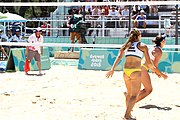 Deutsch: Beachvolleyball bei den Olympischen Jugendspielen 2018; Tag 9, 15. Oktober 2018; Mädchen, Viertelfinale: Puerto Rico-Russland 0–2 (12–21/10–21) English: Beach volleyball at the 2018 Summer Youth Olympics at 15 October 2018 – Girls Quarterfinals: Puerto Rico-Russia 0–2 (12–21/10–21)