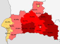 Białorusini      >95%      90–95%      85–90%      <85%