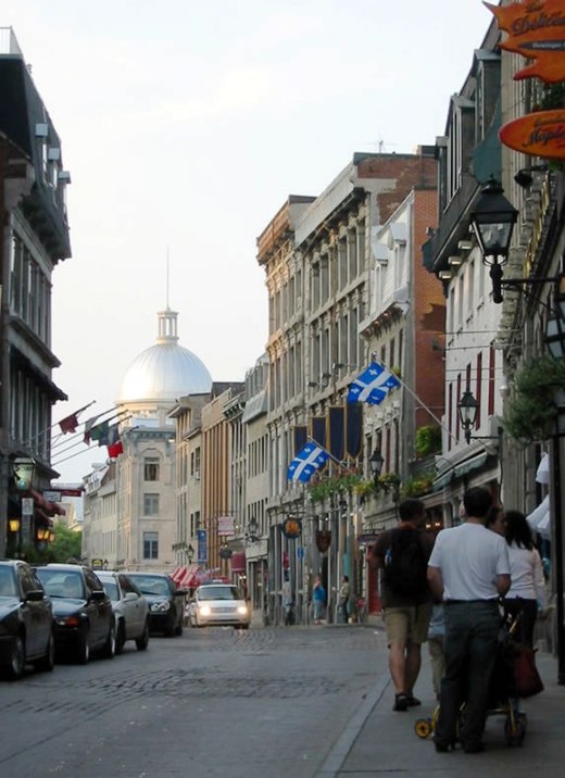 Een typische straat in Oud-Montreal