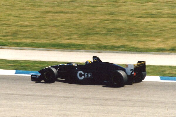 Boris Derichebourg driving in the F3000 race for Super Nova Racing at the Circuit de Catalunya in 1998.