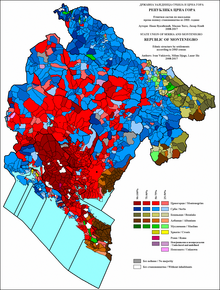 Ethnic structure of Montenegro by settlements 2003. CG - ES N 2003 2.png