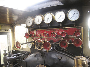 The steam valves and gauges