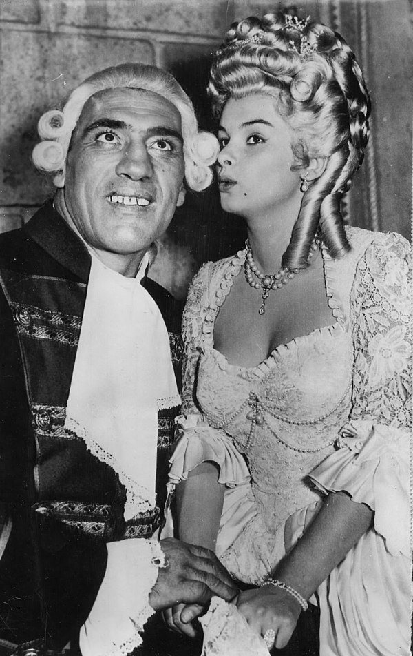 Carnera and Audrey Dalton in Casanova's Big Night (1954)