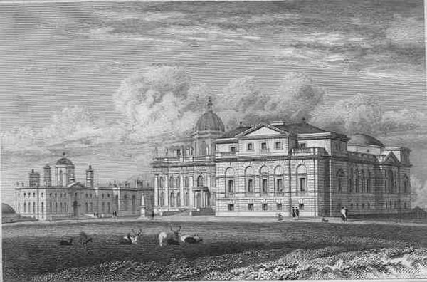 Castle Howard, 19th-century engraving, view from the north-west with the Palladian west wing prominent