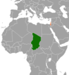 Location map for Chad and Israel.