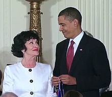 Rivera with President Barack Obama prior to receiving the Presidential Medal of Freedom, August 2009