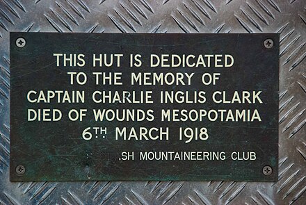 Memorial Plaque on the door of the CIC Hut