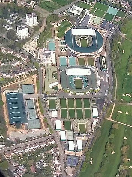Aerial view of the grounds.