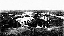 Various support buildings (photo taken after the Armistice)