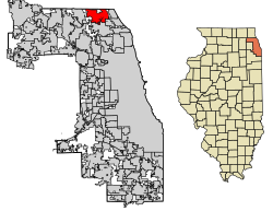 Location of Northbrook within Cook County, Illinois
