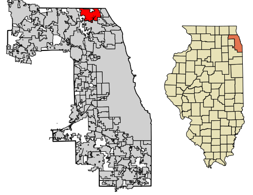 Location of Northbrook in Cook County, Illinois.
