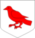 Argent a raven gules.