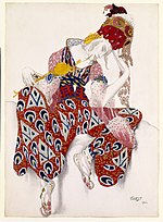 Миниатюра для Файл:Costume Study for Vaslav Nijinsky in the Role of Iksender in the Ballet "La Péri" (The Flower of Immortality), first performed in Paris, 1912 MET DR1009.jpg