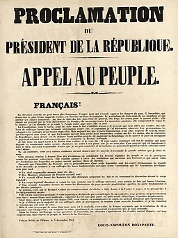 Coup d'État du 2 décembre 1851 - Proclamation du président de la République - Appel au peuple