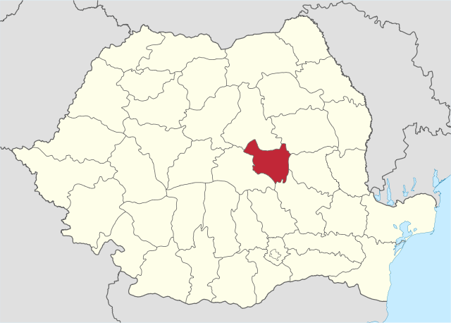 Harta României cu județul Județul Covasna indicat