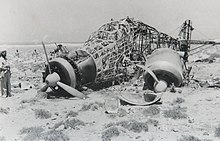 A crashed SM.79 in North Africa Crashed Italian Savoia-Marchetti SM.79 - North Africa%3F (4872954457).jpg