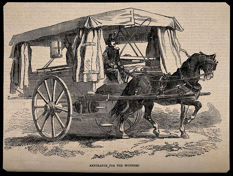 File:Crimean War; ambulance for the wounded. Wood engraving. Wellcome V0015365.jpg