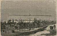 Cuartel de la Montaña, de Capuz, en la Guía de Madrid, manual del madrileño y del forastero (1876) p 284 (cropped).jpg