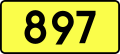 English: Sign of DW 897 with oficial font Drogowskaz and adequate dimensions.