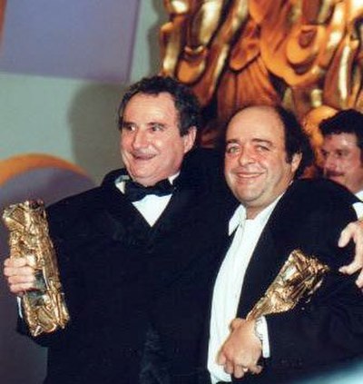 Daniel Prévost (left), Best Supporting Actor winner and Jacques Villeret, Best Actor winner