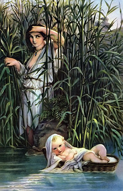 Miriam watching over her infant brother Moses