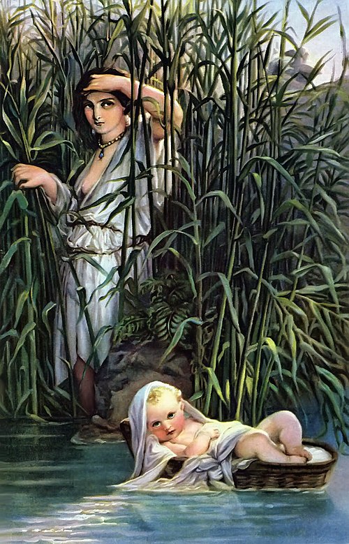 Miriam watching over her infant brother Moses