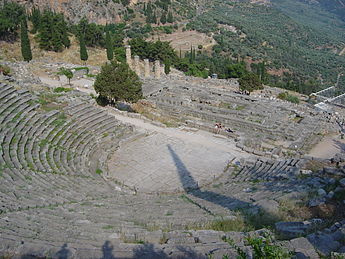 The ancient theater at Delphi, Greece Delphi amphitheater from above dsc06297.jpg