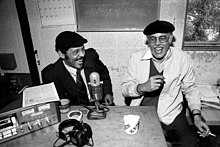 Эрни Эндрюс (слева) и Декстер Гордон в KJAZ, Аламеда, Калифорния, декабрь 1980 г.