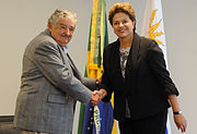 Dilma Rousseff com o presidente do Uruguai, José Mujica.