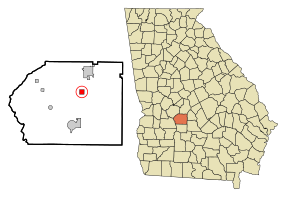 Dooly County Georgia Incorporated and Unincorporated areas Pinehurst Highlighted.svg