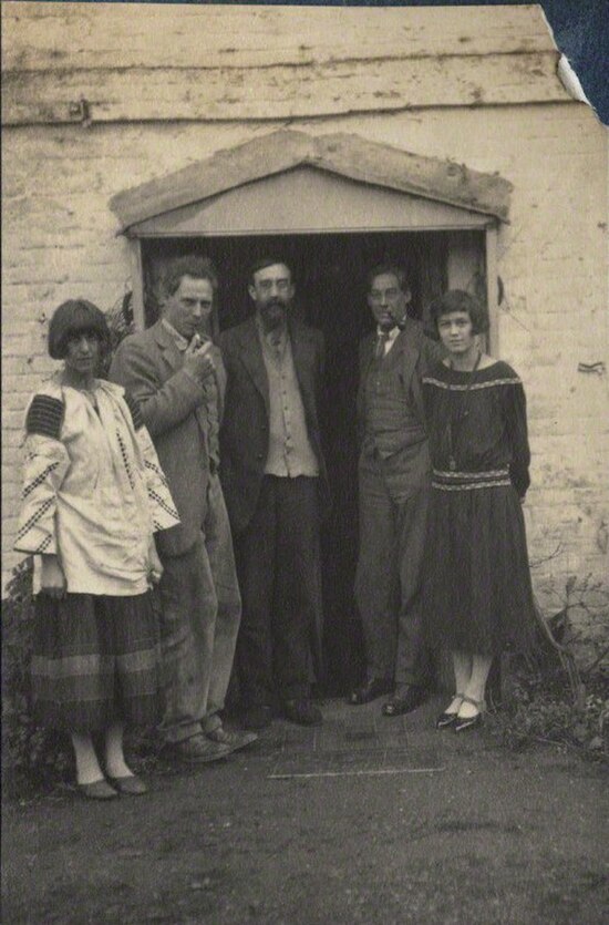 Dora Carrington, Ralph Partridge, Lytton and Oliver Strachey, and Frances Partridge, 1923