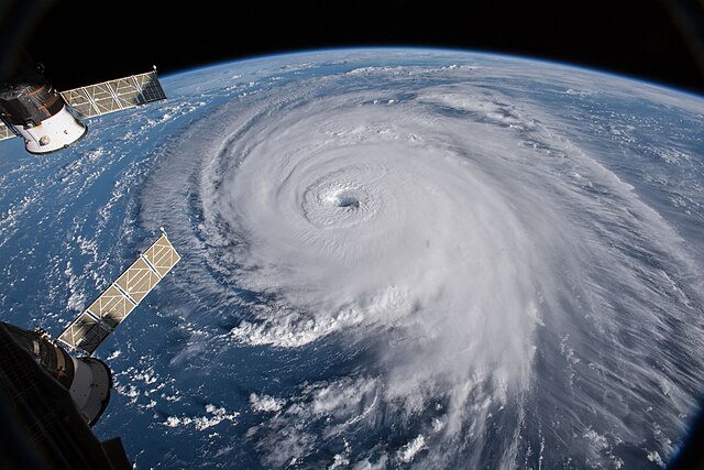View of a tropical cyclone from space