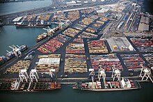 Aerial view of the container port Durban container port (24747434937).jpg