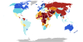 Wie demokratisch sind die Länder der Welt? Blau steht für eher demokratisch, Rottöne für das Gegenteil.