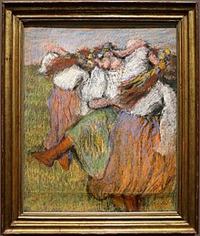 「ロシアの踊り子」から「ウクライナの踊り子」へ改名されたエドガー・ドガのパステル画。（ロンドンのナショナル・ギャラリー所蔵）