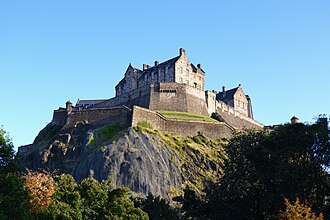 Edinburgh Castle, which Henry II re-gifted to William as a wedding present. Edinburgh Castle Autumn.jpg