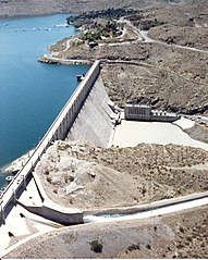 Barrage d'Elephant Butte, Nouveau-Mexique.