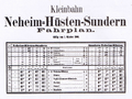 Fahrplan Röhrtalbahn 1900