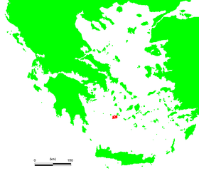 Милос на карте Греции