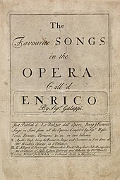Arias from Galuppi's 1743 opera, Enrico, to a libretto by Francesco Vanneschi (Source: Wikimedia)