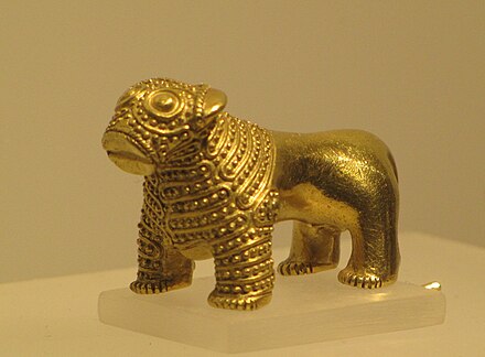 Georgian gold lion excavated at Tsnori