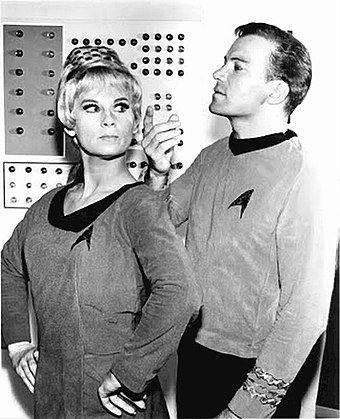 Grace Lee Whitney William Shatner Corbomite Manuever Star Trek 1966.jpg