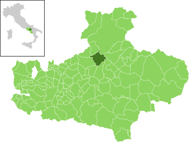 Elhelyezkedése Avellino térképén